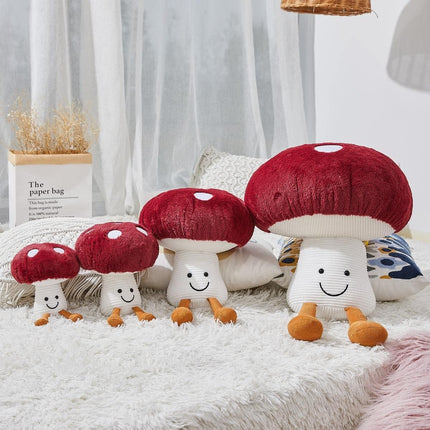 Mushroom Plush Cute Mushroom Plushie Stuffed Animals Pillows Home Decor Kids Gift Red Mushroom Pillows Plush 10.2 Inches