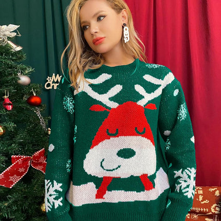 Women/Men Ugly Christmas Sweater Pullover Holiday Soft Lightweight Warm Crewneck Chunky Sweaters