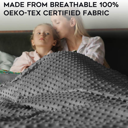 Exclusive Cooling Rayon & Cozy Velvet Dual-Sided Cover for Weighted Blanket (60''X80'') - Light Grey