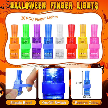 Halloween Party Favors for Kids, 36Finger Lights Halloween Goodie Bag Stuffers Pinata Fillers Prizes Glow in the Dark Hallo Ween Toys Bulk Treats Non Candy Classroom Favors Kids Trick or Treat Gift