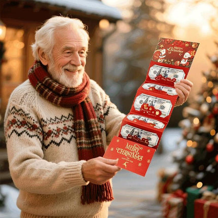 4PCS Christmas Money Holder with 6 Slots Xmas Gift Card Holder, Christmas Cash Gifts Surprise C-Ash Envelope, Jolly Santa Claus Money Holder for C-Hristmas Holiday Birthday Cash G-Ift Card Supplies