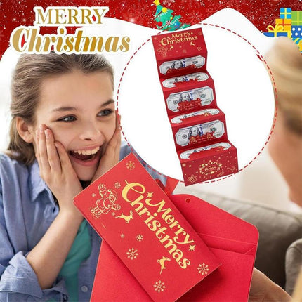 4PCS Christmas Money Holder with 6 Slots Xmas Gift Card Holder, Christmas Cash Gifts Surprise C-Ash Envelope, Jolly Santa Claus Money Holder for C-Hristmas Holiday Birthday Cash G-Ift Card Supplies