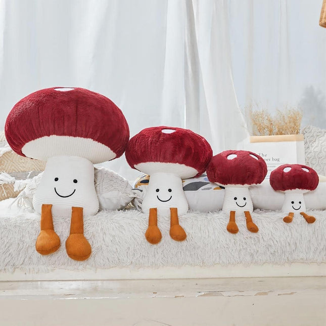 Mushroom Plush Cute Mushroom Plushie Stuffed Animals Pillows Home Decor Kids Gift Red Mushroom Pillows Plush 10.2 Inches