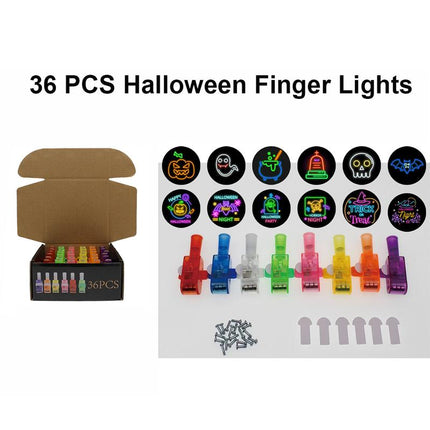 Halloween Party Favors for Kids, 36Finger Lights Halloween Goodie Bag Stuffers Pinata Fillers Prizes Glow in the Dark Hallo Ween Toys Bulk Treats Non Candy Classroom Favors Kids Trick or Treat Gift