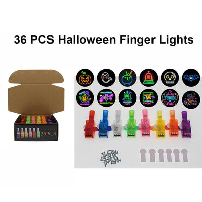 Halloween Party Favors for Kids, 36Finger Lights Halloween Goodie Bag Stuffers Pinata Fillers Prizes Glow in the Dark Hallo Ween Toys Bulk Treats Non Candy Classroom Favors Kids Trick or Treat Gift