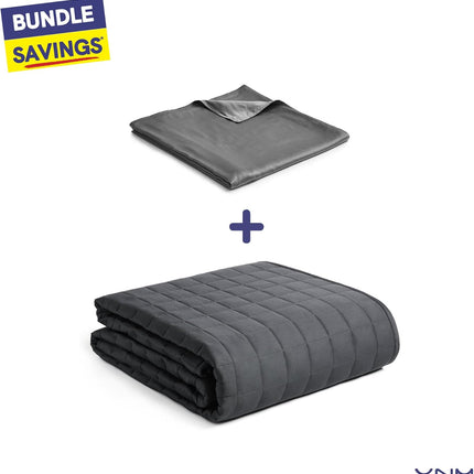 Exclusive Cooling Rayon & Cozy Velvet Dual-Sided Cover for Weighted Blanket (60''X80'') - Light Grey