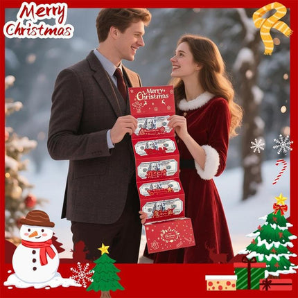 4PCS Christmas Money Holder with 6 Slots Xmas Gift Card Holder, Christmas Cash Gifts Surprise C-Ash Envelope, Jolly Santa Claus Money Holder for C-Hristmas Holiday Birthday Cash G-Ift Card Supplies