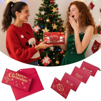 4PCS Christmas Money Holder with 6 Slots Xmas Gift Card Holder, Christmas Cash Gifts Surprise C-Ash Envelope, Jolly Santa Claus Money Holder for C-Hristmas Holiday Birthday Cash G-Ift Card Supplies
