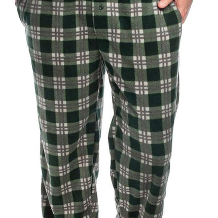 1Pack or 3Pack Mens PJ Pajama Pants Bottoms Fleece Lounge Pants Sleepwear Plaid Pjs with Pockets Microfleece