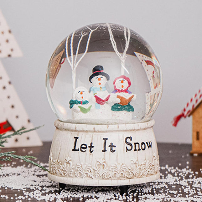 Christmas Snow Globes 100 Mm Musical Snow Globe Decoration Plays Let It Snow, Holiday Glitter Globe for Xmas Home Decoration Holiday Party Gifts