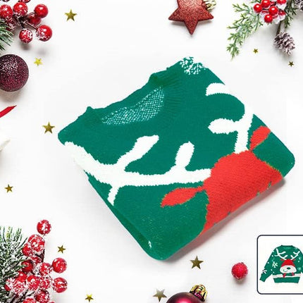 Women/Men Ugly Christmas Sweater Pullover Holiday Soft Lightweight Warm Crewneck Chunky Sweaters