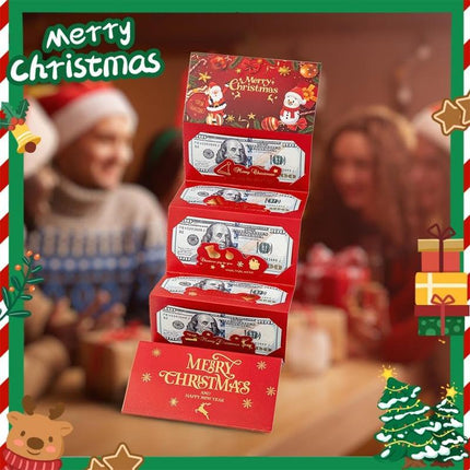 4PCS Christmas Money Holder with 6 Slots Xmas Gift Card Holder, Christmas Cash Gifts Surprise C-Ash Envelope, Jolly Santa Claus Money Holder for C-Hristmas Holiday Birthday Cash G-Ift Card Supplies