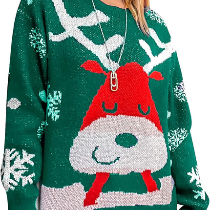 Women/Men Ugly Christmas Sweater Pullover Holiday Soft Lightweight Warm Crewneck Chunky Sweaters